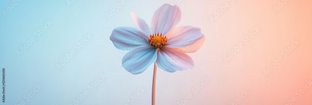 Aufkleber beautiful soft flower on a pastel gradient background showcasing blooming nature and tranquility in 