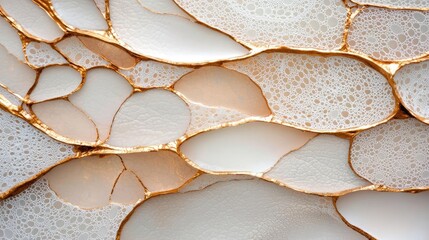 Abstract gold and white resin art, textured background