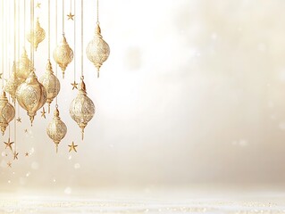 Elegant Golden Lanterns and Stars Hang Decoratively