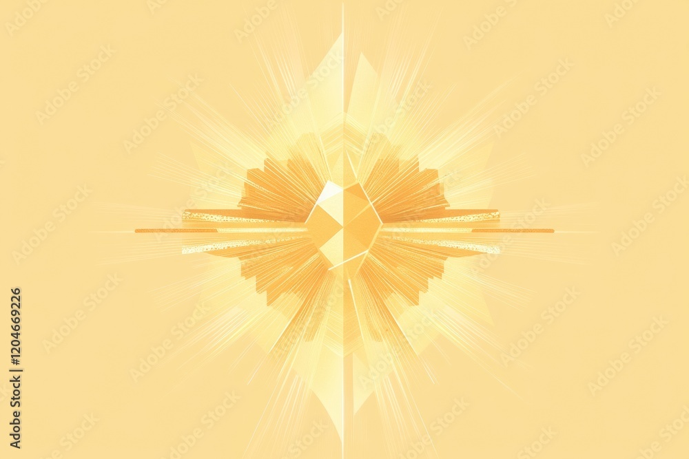Leinwandbilder artistic representation of a glowing crystal surrounded by rays of light. generative ai