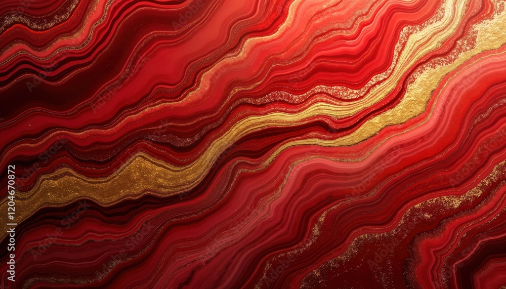 Aufkleber abstract red, gold marble texture background. fluid patterns create luxurious design. red, gold colo