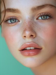 Obraz premium European and American model radiates natural beauty with vibrant expression