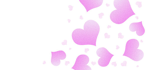 Purple hearts background valentines day card design copy space