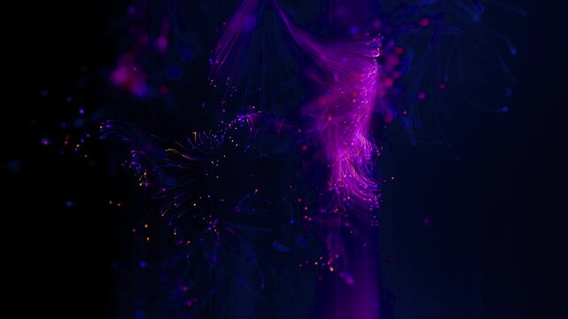 4k Abstract Particle Wave Lines Dots Background - Colors, Road, - Beautiful Glitter Loop stock video 4K stock video