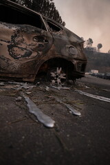 Cars melted from the Palisades wild fire