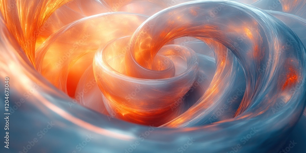 Leinwandbilder futuristic abstract design with swirling translucent rings and soft gradient illumination