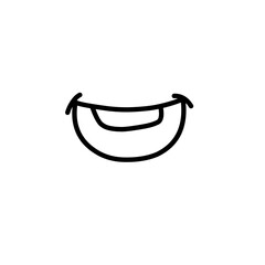 hand drawn smile cartoon mouth