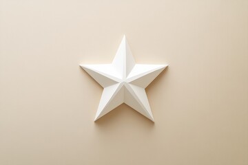 Obraz premium White three dimensional star decoration on beige background for home decor inspiration and design ideas. Generative AI