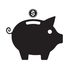 Piggy bank icon vector art design.
