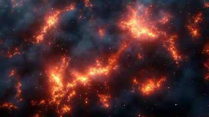 Fiery Embers and Smoke Abstract Background