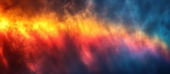 Abstract fiery and blue smoky cloudscape.