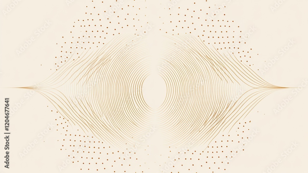 Poster intricate wave pattern design with subtle dot details creating an elegant background in warm tones. 