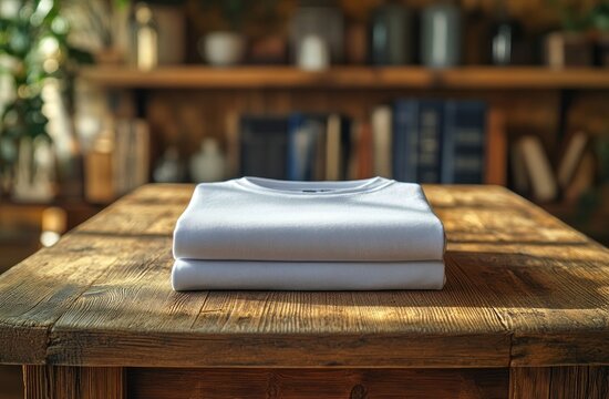 Minimalist White T-Shirt Design Illustration Mockup Template for Apparel and Fashion Tech-pack