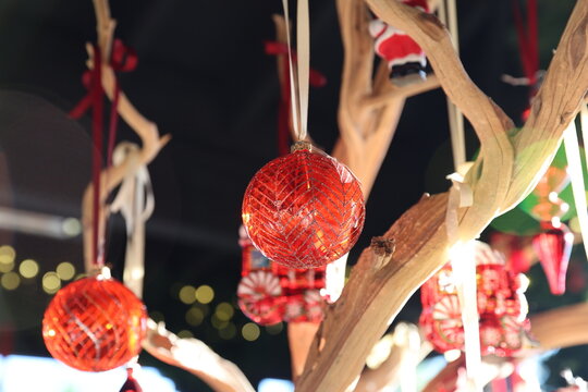 red Christmas ornaments 
