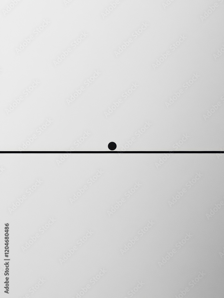 Poster Minimalistic design showcasing a black dot on a white background with a horizontal line emphasizing simplicity and balance. Generative AI