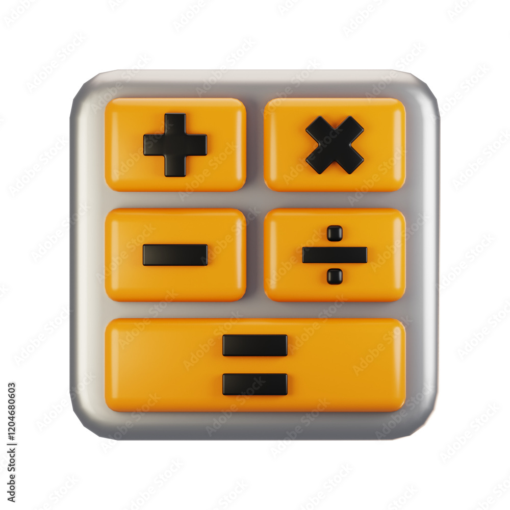 Poster 3d rendering general user interface icon concept. 3d render calculator icon