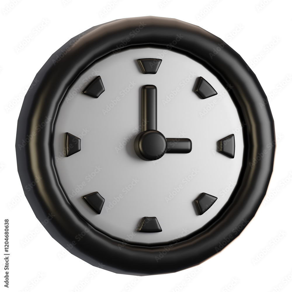 Poster 3d rendering general user interface icon concept. 3d render clock icon