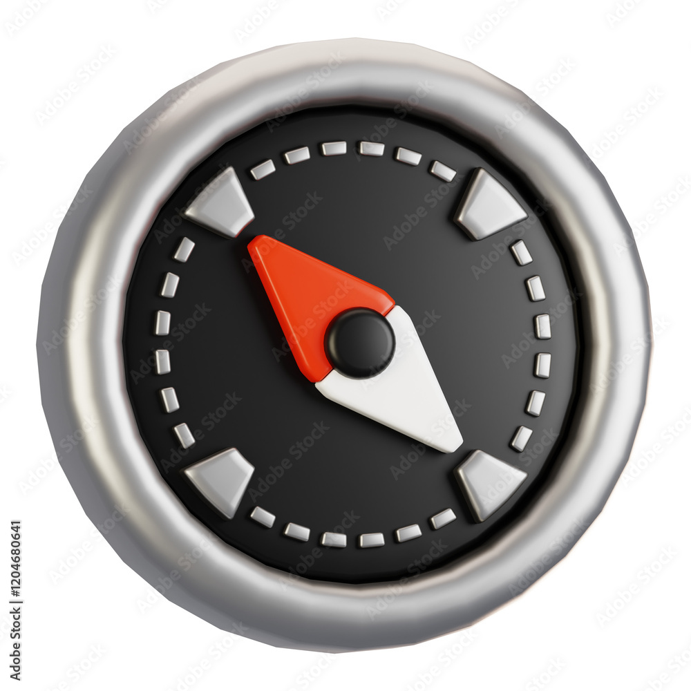 Poster 3d rendering general user interface icon concept. 3d render compass icon