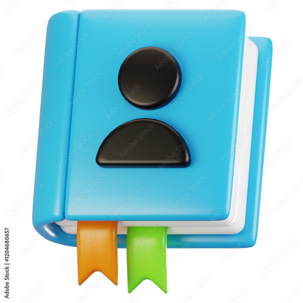 Poster 3d rendering general user interface icon concept. 3d render contact icon