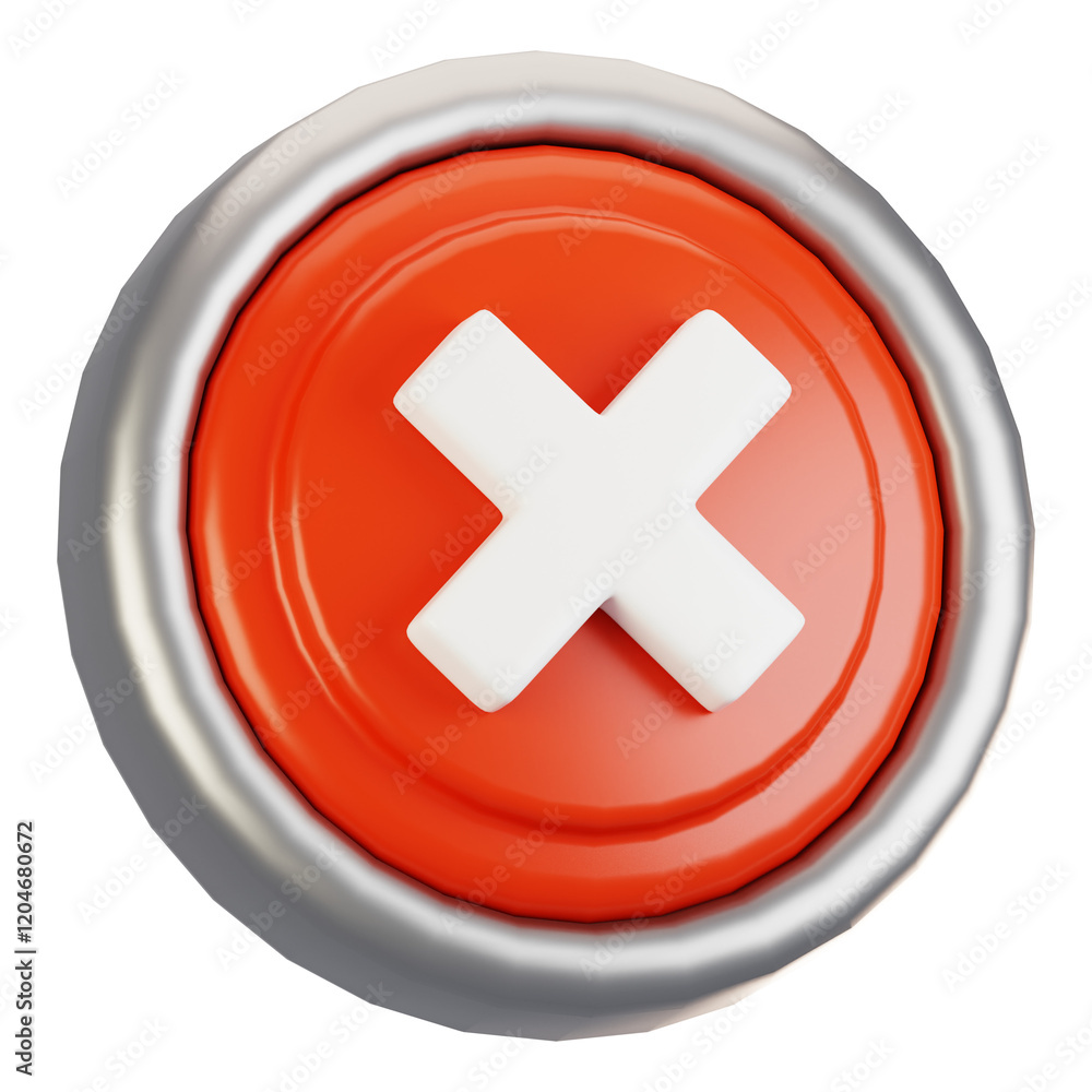 Poster 3d rendering general user interface icon concept. 3d render denied icon