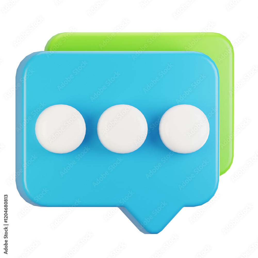Poster 3d rendering general user interface icon concept. 3d render message icon