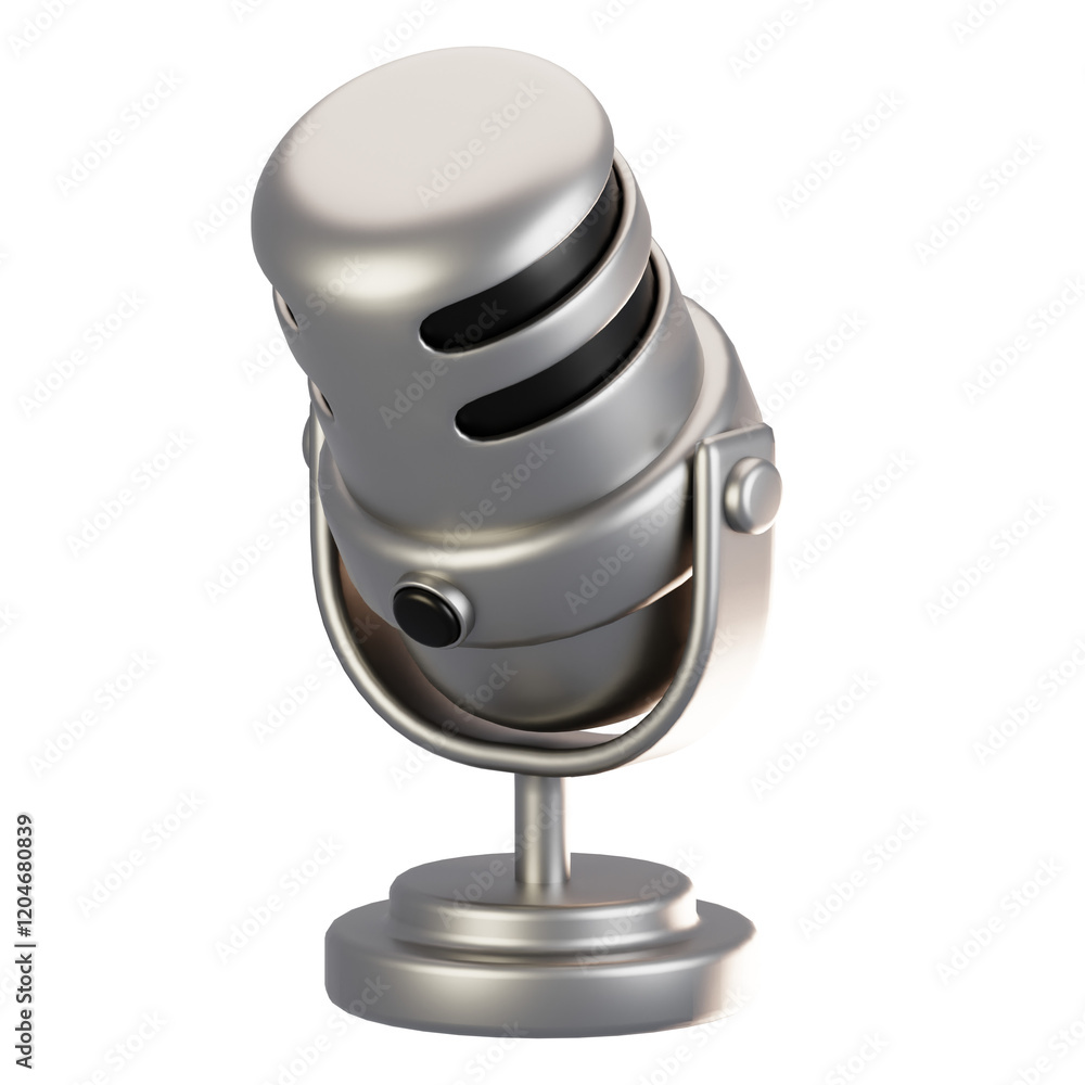 Poster 3d rendering general user interface icon concept. 3d render microphone icon