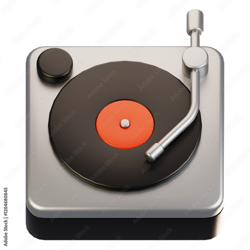 Poster 3d rendering general user interface icon concept. 3d render music icon