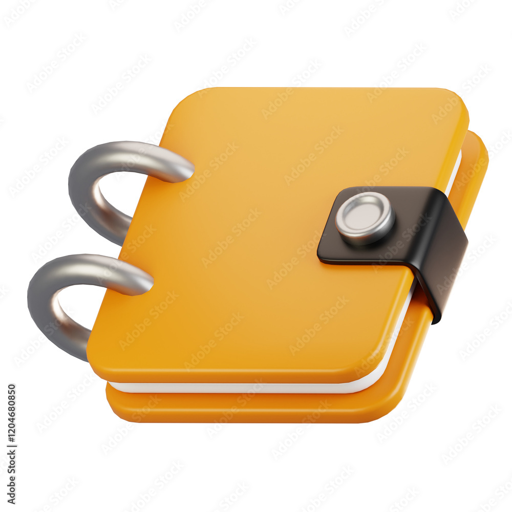 Poster 3d rendering general user interface icon concept. 3d render note icon
