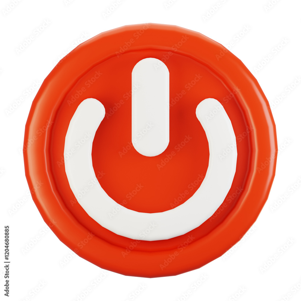 Poster 3d rendering general user interface icon concept. 3d render power icon
