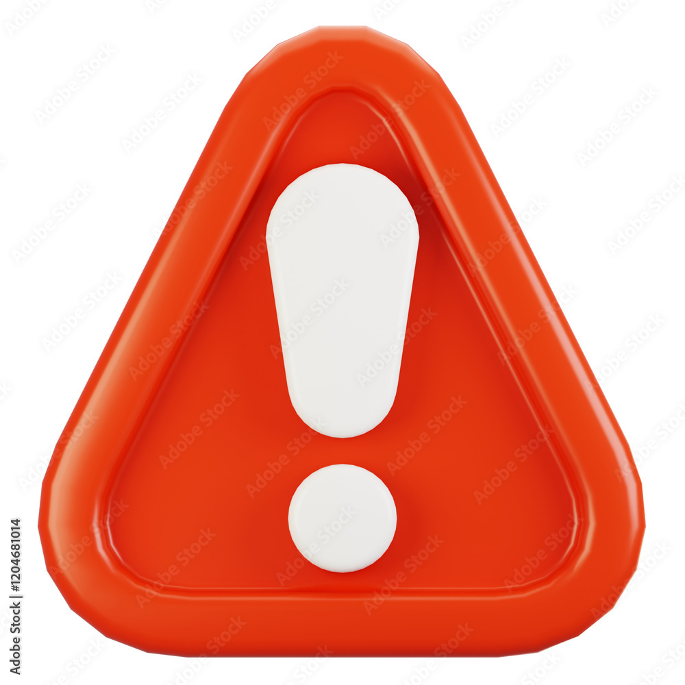 Poster 3d rendering general user interface icon concept. 3d render warning icon