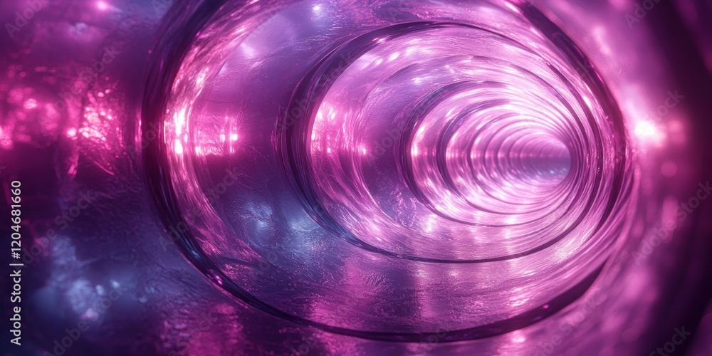 Aufkleber futuristic abstract composition with translucent purple rings and smooth curves in minimalistic styl