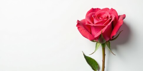Fototapeta premium Single rose thorn isolated against a white background, texture, closeup