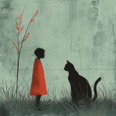 silhouette of a cat on the wall