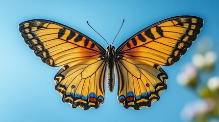 Fototapeta premium Majestic Butterfly in Flight: A Stunning Display of Nature's Beauty