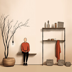 illustration of kitchen table