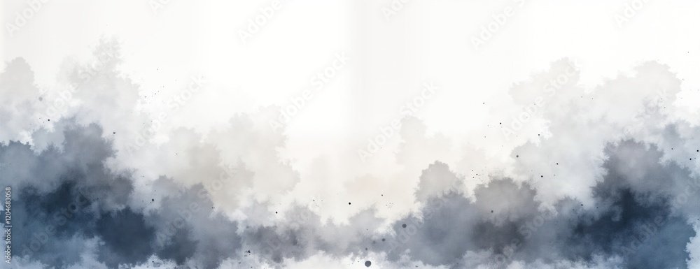 Poster abstract grey smudge watercolor background. soft blend of grey, white hues create beautiful texture.