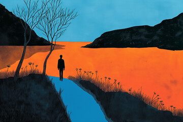 sunset over the mountains