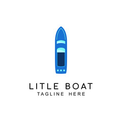Litle Boat Shape Logo Design, Boat Logo Flat Design
