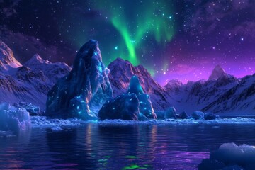 Fototapeta premium A breathtaking depiction of the Northern Lights