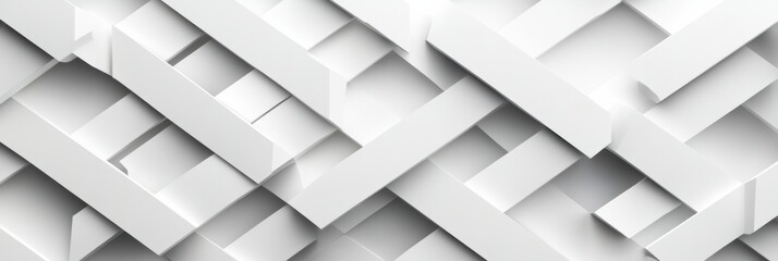 Geometric abstract design with overlapping white shapes creating depth and texture in a modern composition. Generative AI
