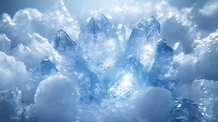 Obraz premium Luminous Blue Ice Crystals Glistening In The Light