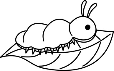 caterpillar cartoon doodle lineart
