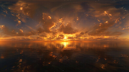 sunset over the river