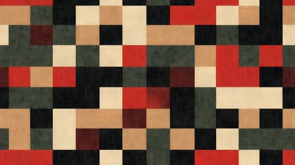 Fototapeta premium Digital camouflage background, army black, orange, red, chocolate, and light brown color, with a blend of natural colors used for camouflage