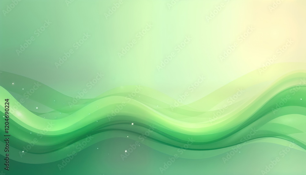 Aufkleber abstract minimalist background design with flowing green lines. gentle color transitions create sens