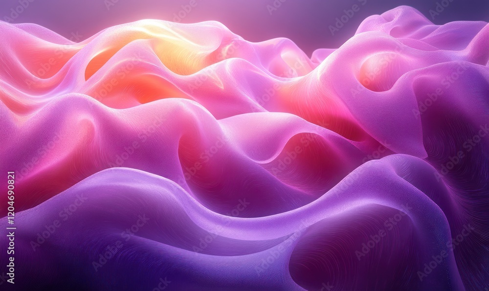 Leinwandbilder abstract geometric design with swirling purple shapes and soft ambient light in a minimalistic style