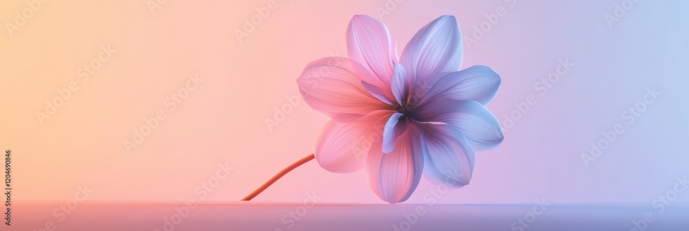 Aufkleber flower in soft pastel colors against a gradient background showcasing its delicate petals and subtle