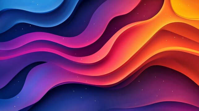 A Vibrant Abstract Wave Pattern Featuring Fluid Gradients and Bold Colors in a Stunning Digital Artwork