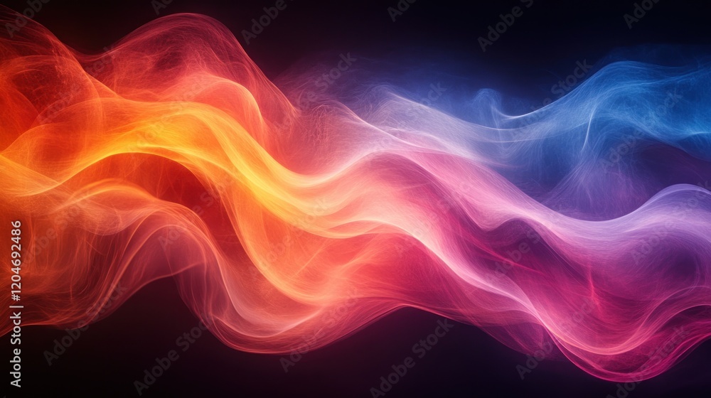 Poster futuristic abstract background with vibrant gradients and smooth curves in digital art style