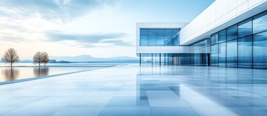 Obraz premium Modern architecture by the lake.